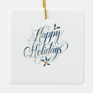 Frohe Feiertage, Fröhliche Weihnachten, Familie, N Keramikornament