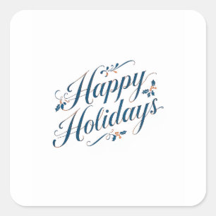 Frohe Feiertage, Fröhliche Weihnachten, Familie, N Quadratischer Aufkleber