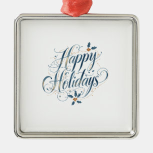 Frohe Feiertage Fröhliche Weihnachten Familie Neue Ornament Aus Metall