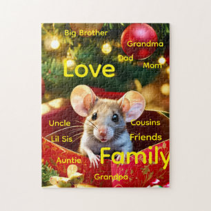 Frohe Feiertage Fröhliche Weihnachten Maus Liebe P Puzzle