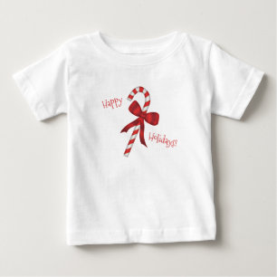 Frohe Feiertage Fröhliche Weihnachten Zuckerstange Baby T-shirt
