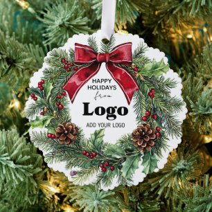 Frohe Feiertage Geschäft Logo Massenbudget Kunde Ornament Karte