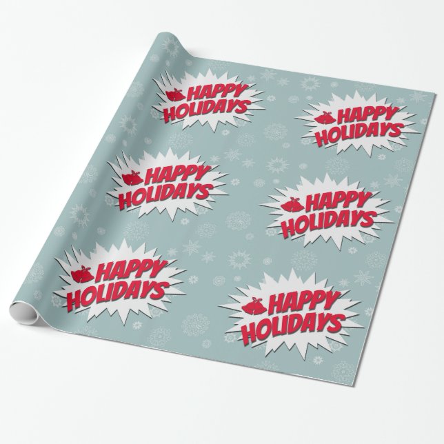 Frohe Feiertage Geschenkpapier (Ungerollt)