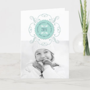 Frohe Feiertage Glückliches Neues Jahr Blue Seal F Feiertagskarte