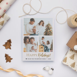 Frohe Feiertage Gold Schrift 3 Fotos Weihnachten