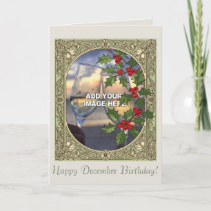 Frohe Feiertage Holly Berry Art Nouveau Weihnachte Karte