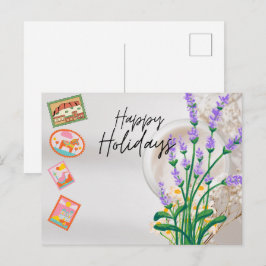 Frohe Feiertage in moderner Schrift Postkarte