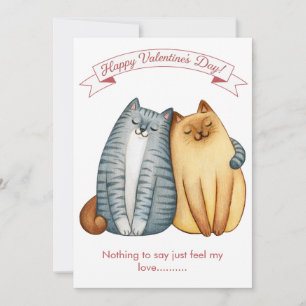 Frohe Feiertage Katze Valentinstag Liebe Weiß Feiertagskarte