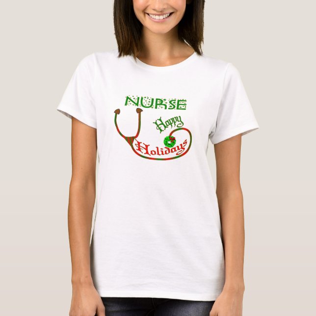 FROHE FEIERTAGE KRANKENSCHWESTER-WEIHNACHTEN T-Shirt (Vorderseite)