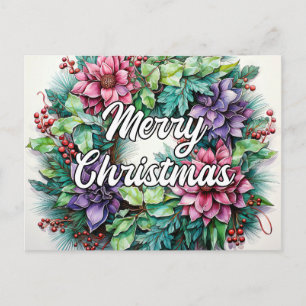 Frohe Feiertage Kranz   Frohe Weihnachten Postkarte