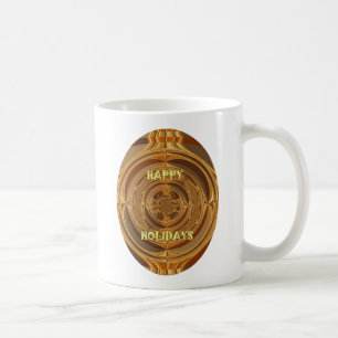 Frohe Feiertage Kreis Kunstposter/Design Kaffeetasse