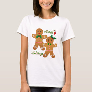Frohe Feiertage Lebkuchenmann Junge Mädchen T-Shirt