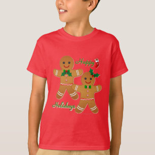Frohe Feiertage Lebkuchenmann Junge Mädchen T-Shirt