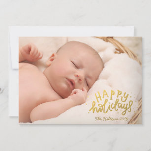 Frohe Feiertage Lettering Folie Gold Weihnachten F