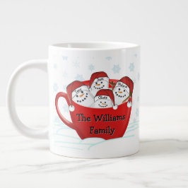 Frohe Feiertage Marshmallow Familie Jumbo-Tasse