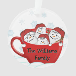 Frohe Feiertage Marshmallow-Familie Ornament