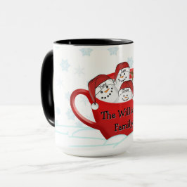 Frohe Feiertage Marshmallow Familie Tasse