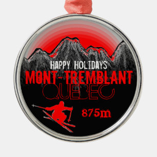 Frohe Feiertage Mont Tremblant Quebec Verzierung Silbernes Ornament