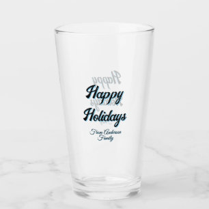 Frohe Feiertage Name Familie Geschenke stilvoll re Glas