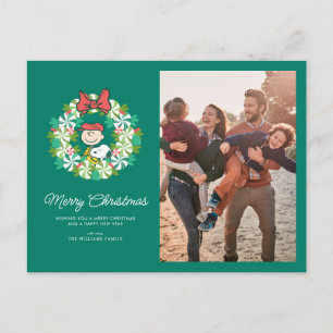 Frohe Feiertage   Pfefferminzbonbon-Kranz Feiertagspostkarte