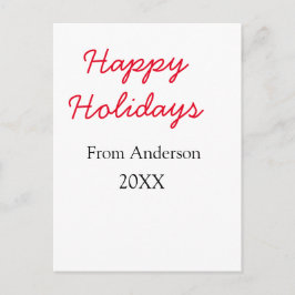 Frohe Feiertage Rote Liebe Familienname JahrChri Feiertagspostkarte