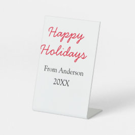 Frohe Feiertage Rote Liebe Familienname JahrChri Sockelschild