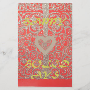 Frohe Feiertage rotes Glitzer-Herz-Design