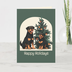 Frohe Feiertage Rottweiler Hunde Feiertagskarte