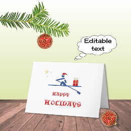 Frohe Feiertage Ruderer bringt Geschenk Feiertagskarte