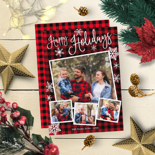 Frohe Feiertage Schneeflocke 4 Fotos Collage Rusti Einladung
