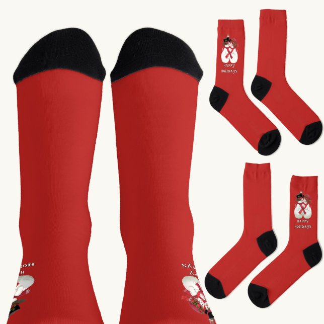 Frohe Feiertage Schneemann Paar Socken (Von Creator hochgeladen)