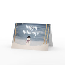 Frohe Feiertage Schneemann-Weihnachtskarte