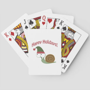 Frohe Feiertage Süße Schnecke Weihnachtself Spielkarten