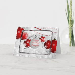 Frohe Feiertage Tochter-funkelnde rote Feiertagskarte