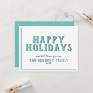 Frohe Feiertage Türkis-Typografie Weihnachten Karte