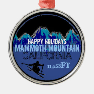 Frohe Feiertage Verzierung Mammoth Mountain CA Silbernes Ornament