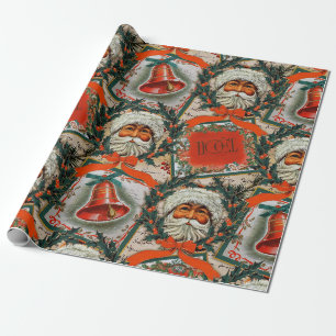 Frohe Feiertage Vintage Santa Geschenkpapier