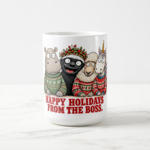 Frohe Feiertage vom Boss HoneyBadger Weihnachten Kaffeetasse