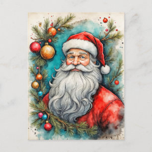 Frohe Feiertage von Santa Claus Postkarte