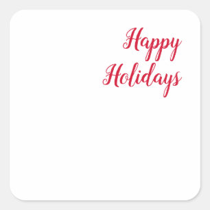 Frohe Feiertage Weihnachten Handschrift rot weiß Quadratischer Aufkleber