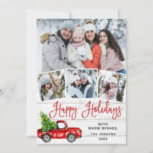 Frohe Feiertage Weihnachten Roter Farmtruck 4 Foto
