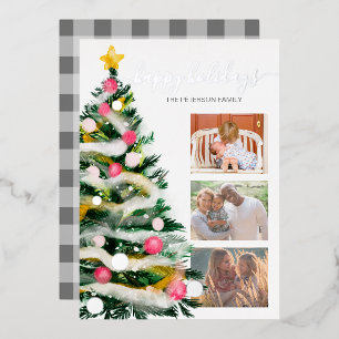 Frohe Feiertage Weihnachtsbaum Aquarell 3 Fotos