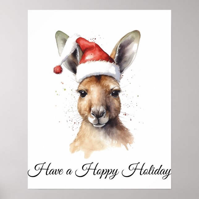 Frohe Feiertage, Weihnachtskänguru individuell Poster (Vorne)