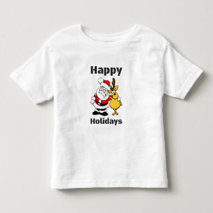 Frohe Feiertage Weihnachtsmann-Ren-Umarmung Kleinkind T-shirt