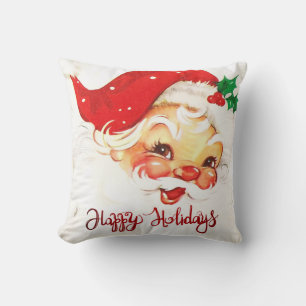 Frohe Feiertage, Weihnachtsmann Retro Kissen