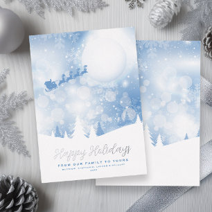 Frohe Feiertage Weihnachtsmann Skript Blau Schnee
