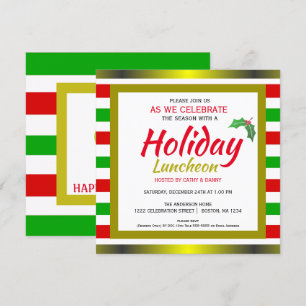 Frohe Feiertage Weihnachtsmittagessen-Einladung Einladung