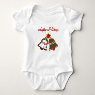 Frohe Feiertage Weihnachtsplätzchen Glocken Baby Strampler