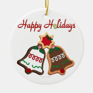 Frohe Feiertage Weihnachtsplätzchen Glocken Keramikornament