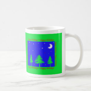 Frohe Feiertage Winterlandschaft Kaffeetasse